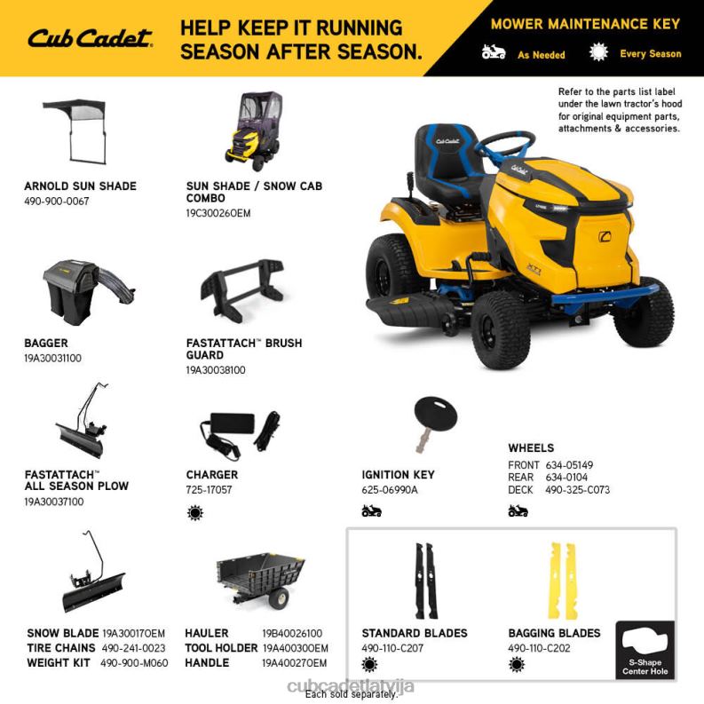 Cub Cadet xt1 lt42e iekārtas HD0Z442