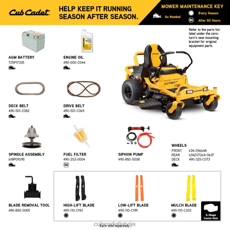 Cub Cadet zt1 46 iekārtas HD0Z45