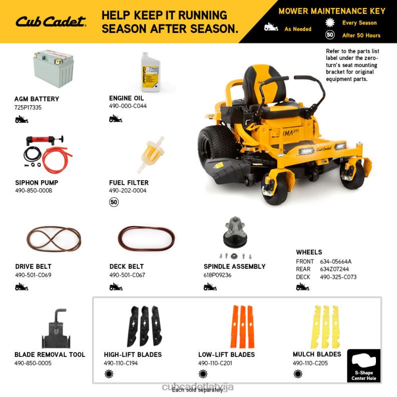 Cub Cadet zt1 54 iekārtas HD0Z42