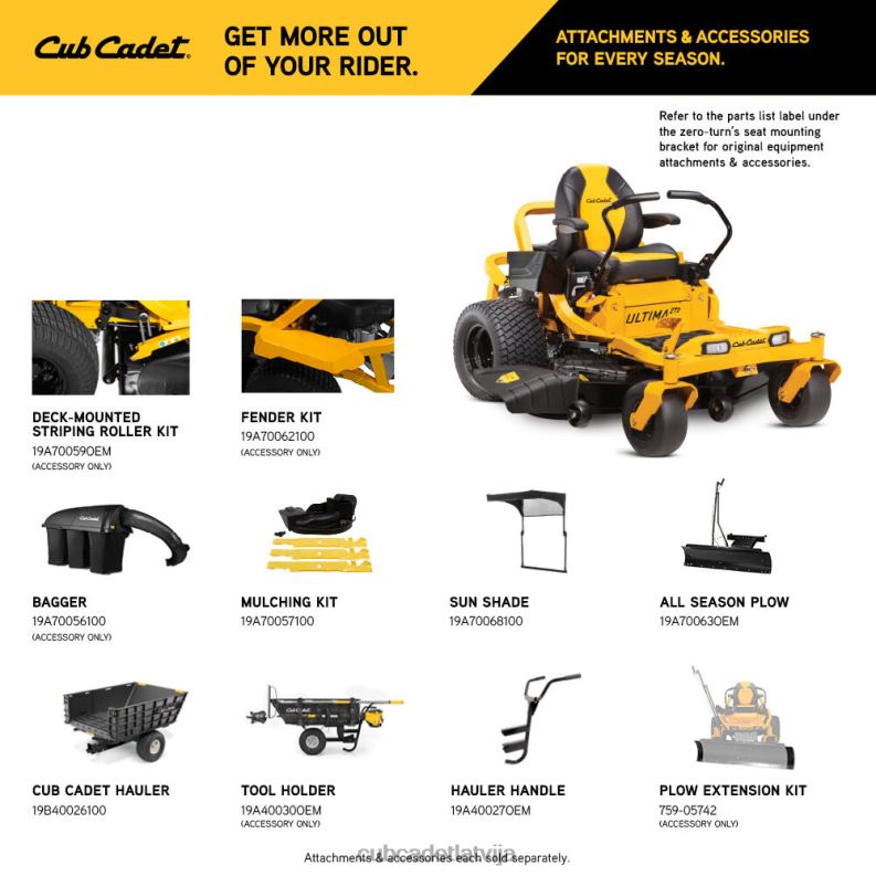 Cub Cadet zt2 60 iekārtas HD0Z431