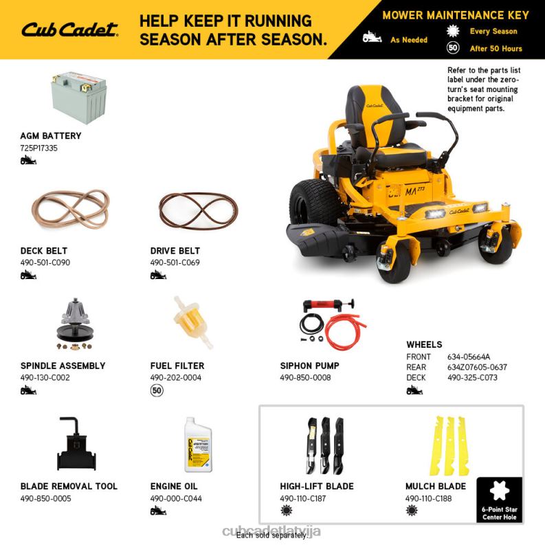 Cub Cadet zt3 60 iekārtas HD0Z414