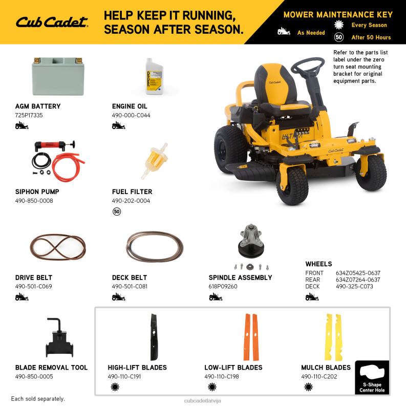 Cub Cadet zts1 42 iekārtas HD0Z46