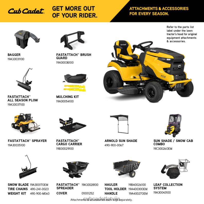 Cub Cadet xt2 lx42 iekārtas HD0Z444