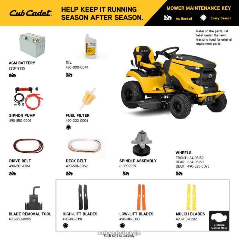 Cub Cadet xt2 lx42 iekārtas HD0Z444