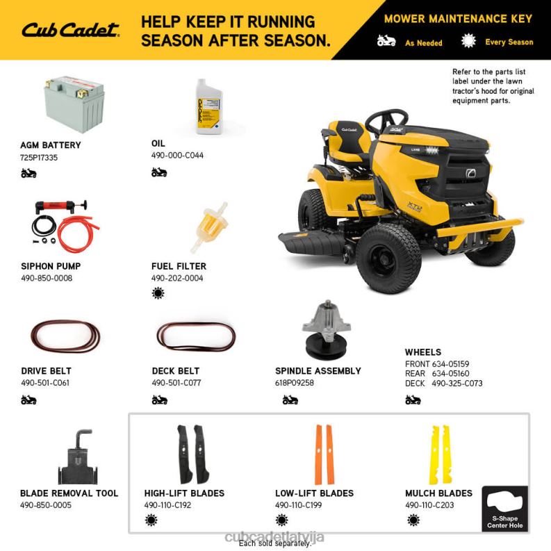 Cub Cadet xt2 lx46 iekārtas HD0Z438