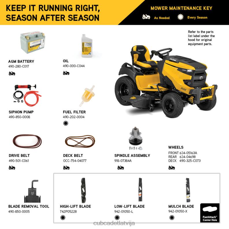 Cub Cadet xt2 slx50 iekārtas HD0Z446