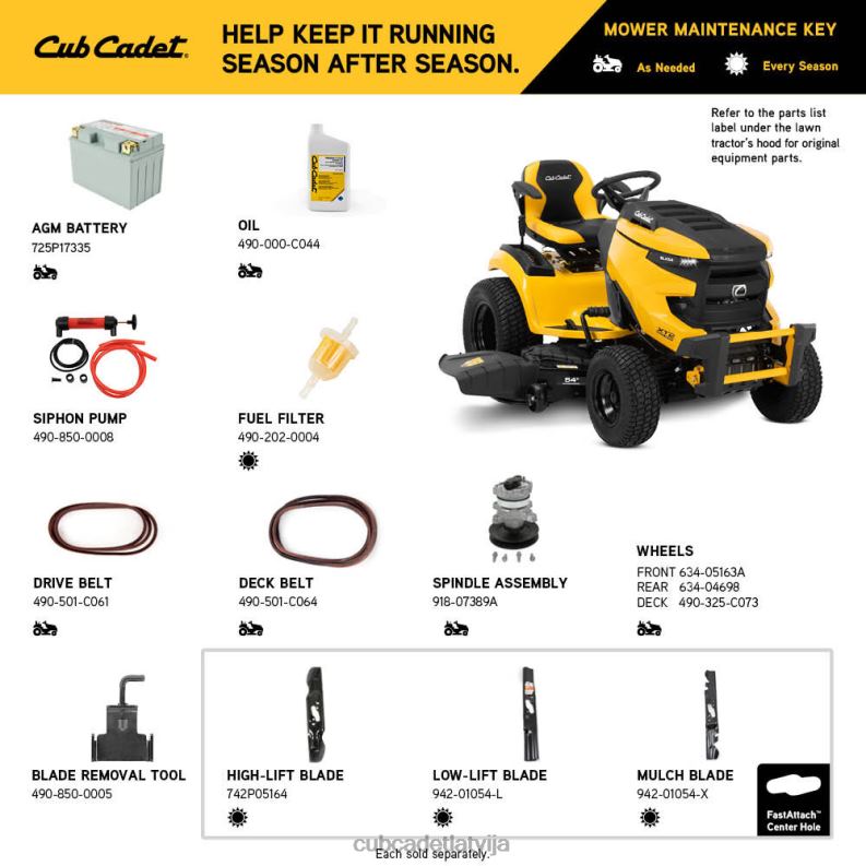 Cub Cadet xt2 slx54 iekārtas HD0Z449